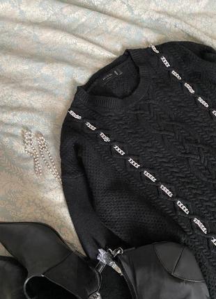 Роскошный шерстяной вязаный свитер оверсайз4 фото