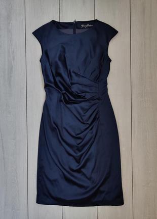 Качественное приталенное атласное платье barbara schwarzer7 фото