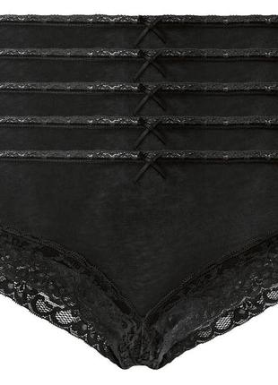 Комплект женских трусиков хипстеров из 5 штук, размер 3xl/4xl, цвет черный