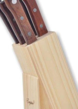 Ножи на деревянной подставке (набір 6 шт )1 фото