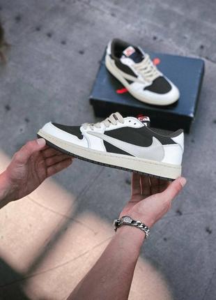 Nike air jordan 1 low og x travis scott чоловічі преміум кросівки найк стильні шкіряні брендові