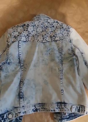 Котоновый пиджак с кружевом2 фото