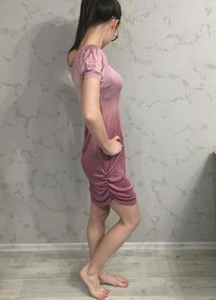 Тонкое трикотажное нежное розовое платье/туника амбре3 фото