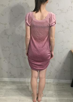 Тонкое трикотажное нежное розовое платье/туника амбре5 фото