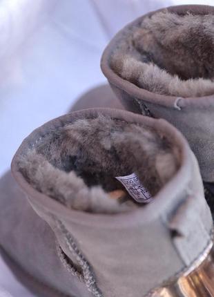 Жіночі зимові чоботи ugg mini grey з натуральним хутром /осінь/зима/весна😍9 фото