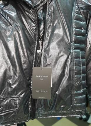 Куртка косуха демисезонная для девочки серебристая piazza italia2 фото