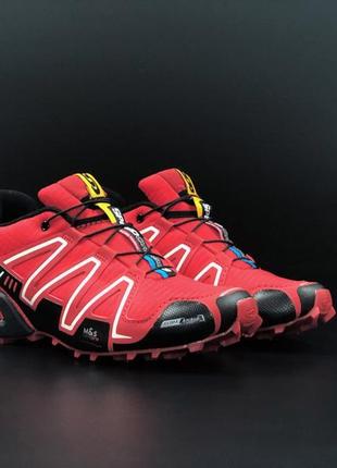 Кросівки для чоловіків salomon speed cross/червоні чоловічі кросівки для бігу та спорту/легке взуття для хлопців