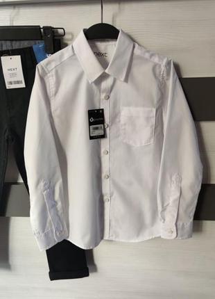 Новая белая классическая рубашка next разм. 110, 122, 128 и 146 см.2 фото