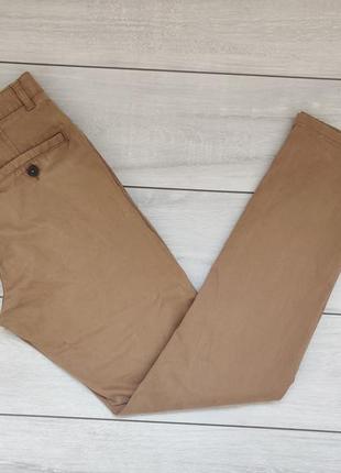 Брюки штаны слаксы чиносы коттоновые песочного цвета пояс 40 см  32/303 фото
