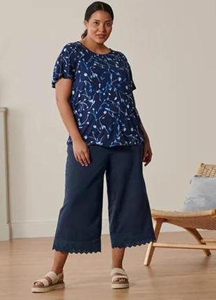 Розкішні зручні жіночі брюки кюлоти з вишивкою від tcm tchibo (чібо), німеччина, s-m