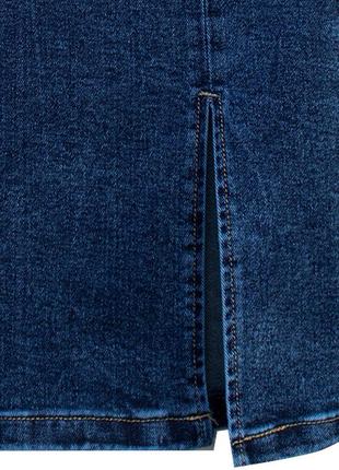 Ошатна джинсова спідниця міді за коліно lady n синього кольору4 фото