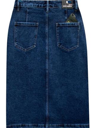 Нарядная джинсовая юбка миди за колено lady n синего цвета5 фото