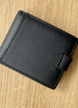 Кошелек портмоне мужское черное из натуральной кожи tailian, бумажник кожаный мужской6 фото
