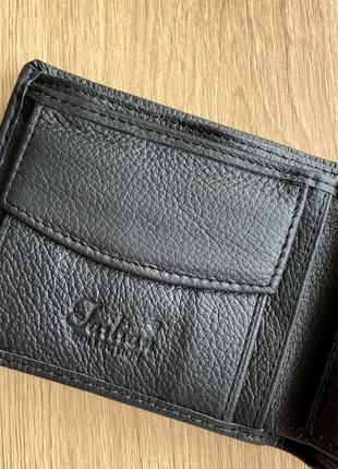 Кошелек портмоне мужское черное из натуральной кожи tailian, бумажник кожаный мужской5 фото