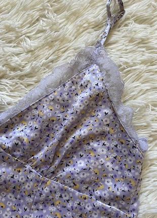 Сатиновая ночная рубашка в цветочный принт h&amp;m2 фото