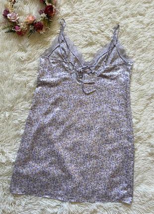 Сатиновая ночная рубашка в цветочный принт h&amp;m4 фото