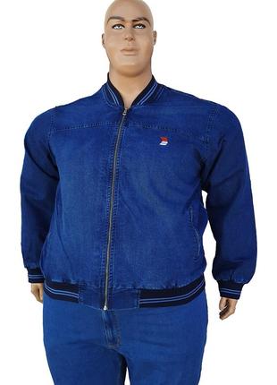 Джинсовая куртка большого размера по типу пилот.
