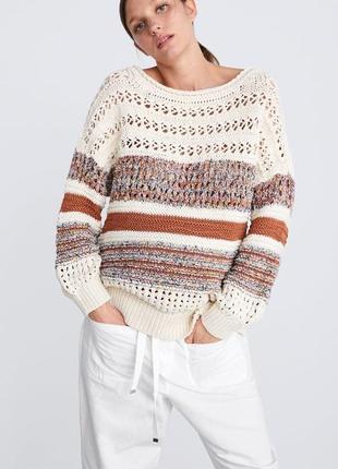 Zara бежевый свитер oversize5 фото