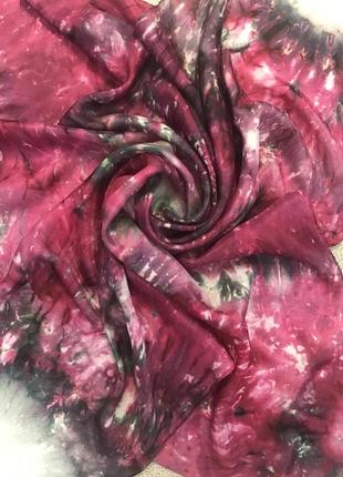 Красочный платок из натурального шелка в стиле art