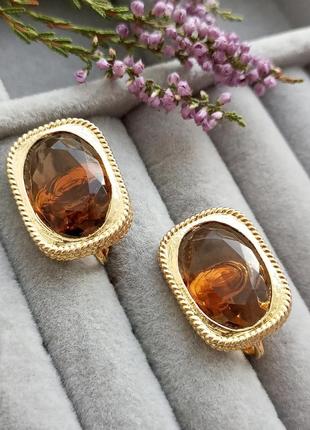 Красиві вінтажні кліпси sarah coventry, "golden embers", вінтаж3 фото