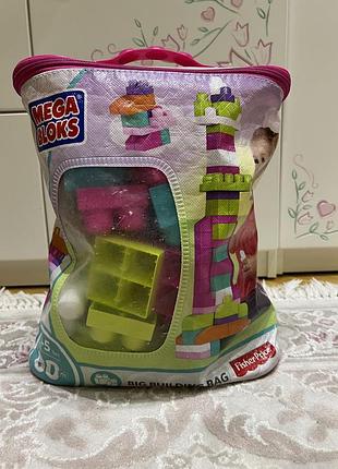 Конструктор mega bloks рожевий у мішку 60 деталей