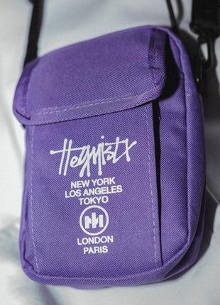 Месенджер сумка через плече stussy style bag, барсетка стусі стайл фіолетова, бананка2 фото