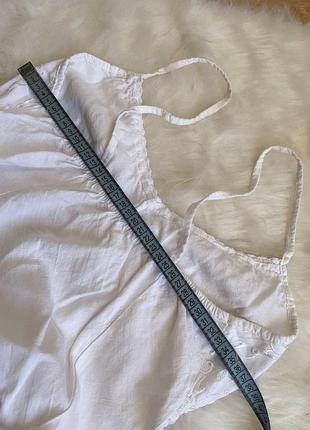 Белый итальянский хб сарафан платье миди хлопковое с рюшами10 фото