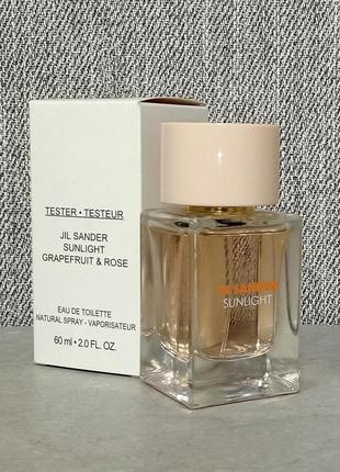 Jil sander sunlight grapefruit & rose 60 мл тестер для женщин (оригинал)