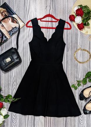 Черное платье из толстого трикотажа из вискозы tally weijl #2980