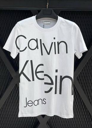 Белая мужская футболка calvin klein