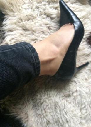 Люксові шкіряні туфлі крокодил2 фото