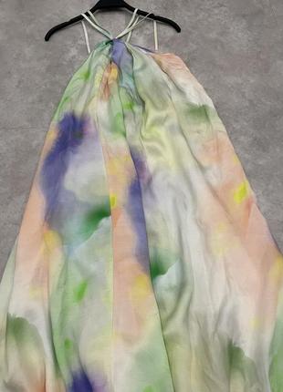 Льняплатье миди с акварельным принтом и трапецией asos edition-multi9 фото