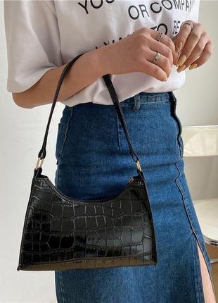 Жіноча елегантна трендова сумочка сумка чорна