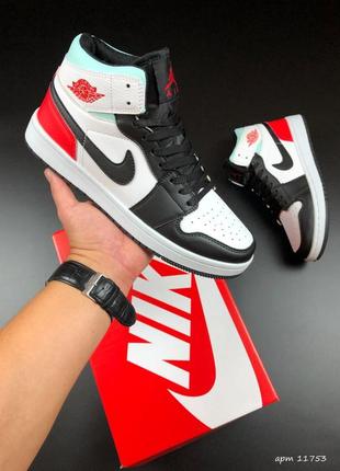 Чоловічі шкіряні кросівки nike Scarpe air jordan 1  / топові демісезонні спортивні кросівки найк / мужские кожаные кроссовки для города