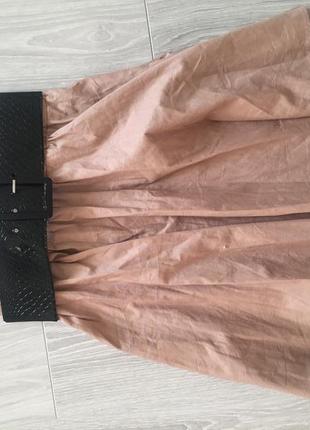 Котоновая юбка с шыроким поясом zara1 фото