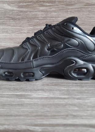 Чоловічі кросівки nike air max tn black (чорні) шкірні спортивні демісезонні кроси найк аїр макс