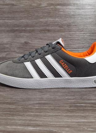 Кеды  женские серые adidas gazelle.женские кроссовки серые с белым адидас газель.