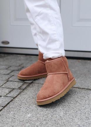 Распродажа! меховые женские сапоги ugg mini mole с натур мехом /осень/зима/весна😍5 фото