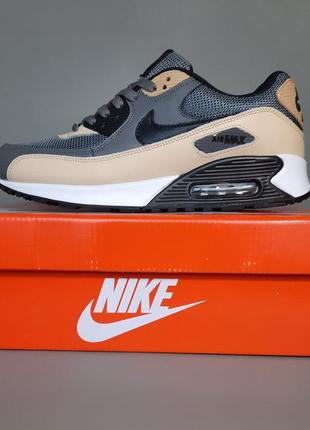 Кроссовки мужские nike air max 90 серые спортивные кроссовки найк обувь мужская летние кроссовки для парней