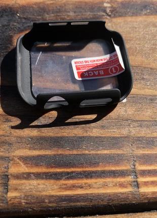 Чехол бампер 360 для apple watch 40 mm квадратный series 4 5 6 se защитное стекло противоударный2 фото