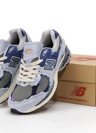 Чоловічі блакитні кросівки new balance 2002r light blue(нью беленс 2002р світло-сині замшеві )5 фото