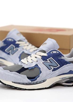 Чоловічі блакитні кросівки new balance 2002r light blue(нью беленс 2002р світло-сині замшеві )