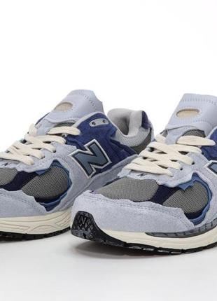 Чоловічі блакитні кросівки new balance 2002r light blue(нью беленс 2002р світло-сині замшеві )2 фото