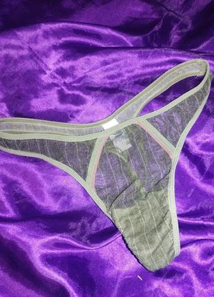 Стринги в полоску из сетки