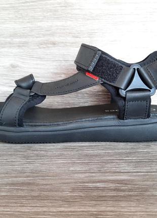 Сандалии мужские, кожаные,черные на липучках.молодежные босоножки clubshoes.