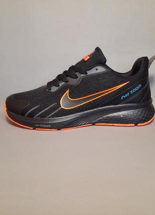 Кроссовки мужские черные  nike air zoom   black весенне-летние1 фото