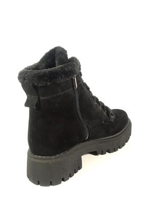 Женские ботинки  зимние замшевые черные . обувь больших размеров8 фото