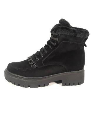 Женские ботинки  зимние замшевые черные . обувь больших размеров1 фото