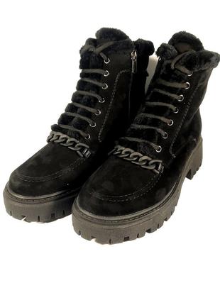 Женские ботинки  зимние замшевые черные . обувь больших размеров5 фото