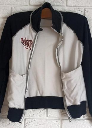 Подростковая унисекс винтажная черно-белая спортивная дизайнерская кофта олимпийка на длинный рукав nike6 фото